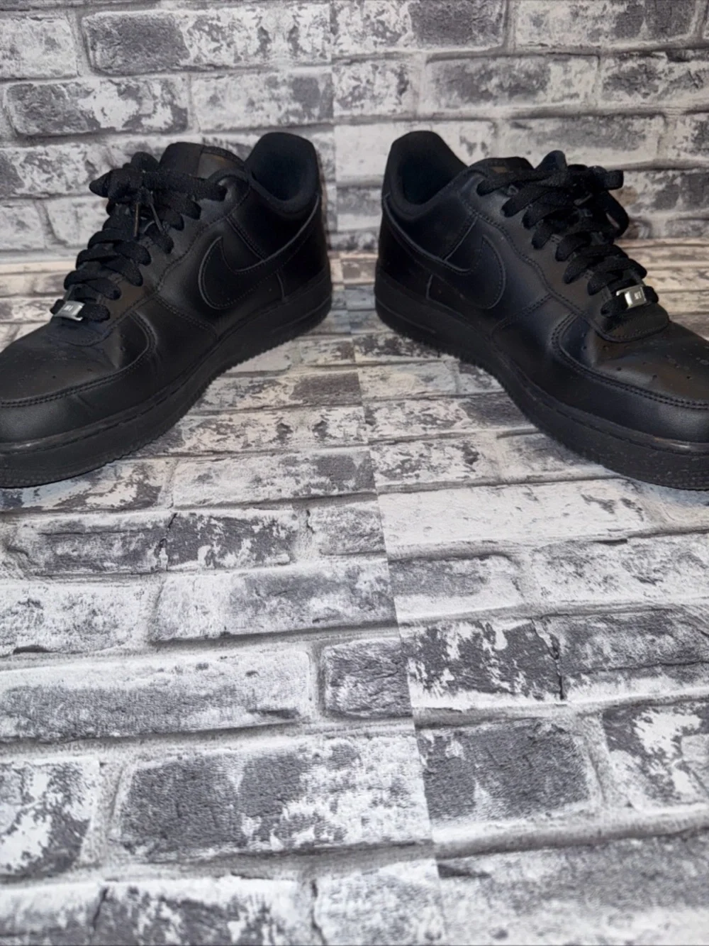 Used Nike Air Force 1 '07 Low Triple Black Shoes Mens Size 10.5 CW2288-001 - Picture 3 of 9